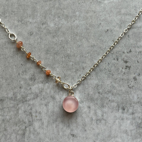 Pale Pink Sunstone Necklace- 2 Available
