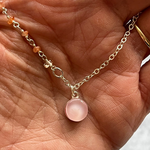 Pale Pink Sunstone Necklace- 2 Available