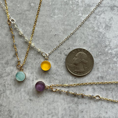White & Sunstone Necklace- One of a Kind
