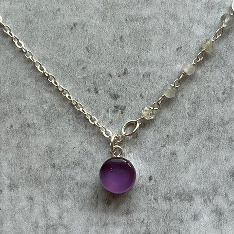 Purple Aquamarine Necklace- One of a Kind