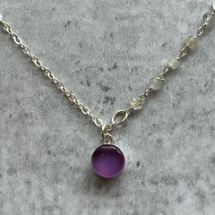 Purple Aquamarine Necklace- One of a Kind