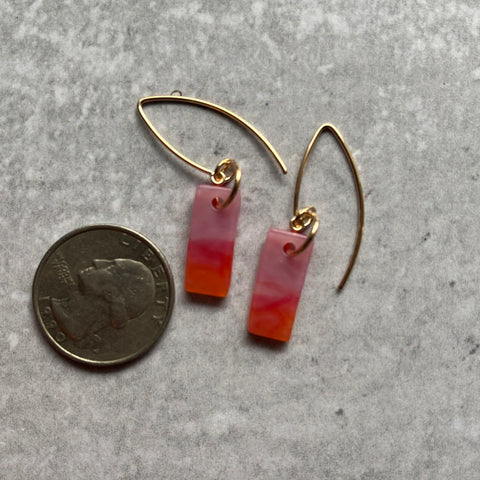 Pink Coral Earrings- one of a kind