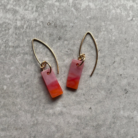 Pink Coral Earrings- one of a kind