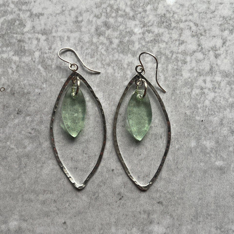 Mint Marquise Earrings- one of a kind