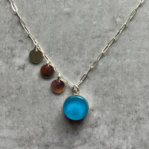 Iridized Aqual Ella Necklace- 3 Available