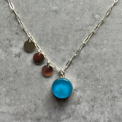 Iridized Aqual Ella Necklace- 3 Available