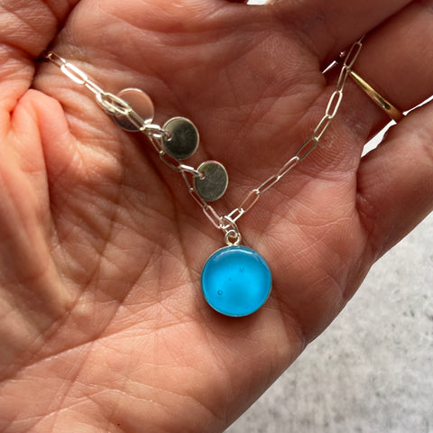 Iridized Aqual Ella Necklace- 3 Available