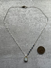 Swirly White & Sapphire Ivy Necklace- One of a Kind