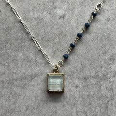 Swirly White & Sapphire Ivy Necklace- One of a Kind