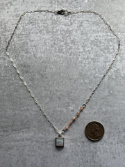 Swirly White & Sunstone Ivy Necklace- One of a Kind
