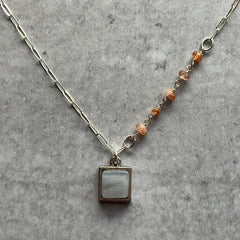 Swirly White & Sunstone Ivy Necklace- One of a Kind