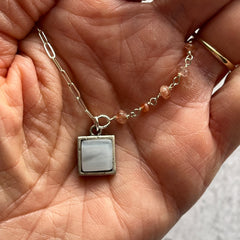 Swirly White & Sunstone Ivy Necklace- One of a Kind