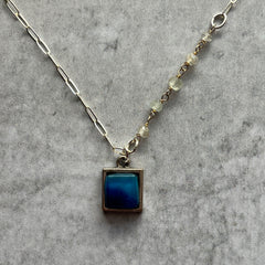 Royal Blue Silver Ivy Necklace- One of a Kind