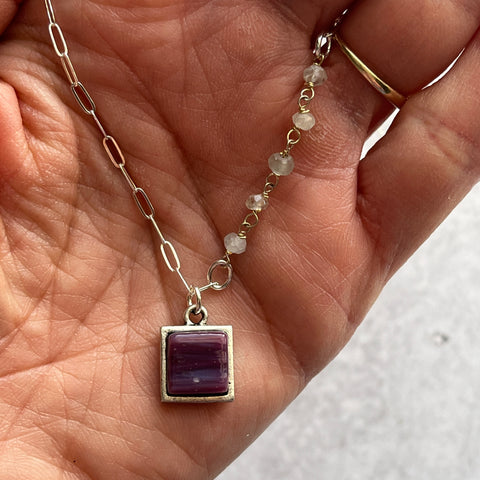 Swirly Maroon Ivy Necklace- One of a Kind