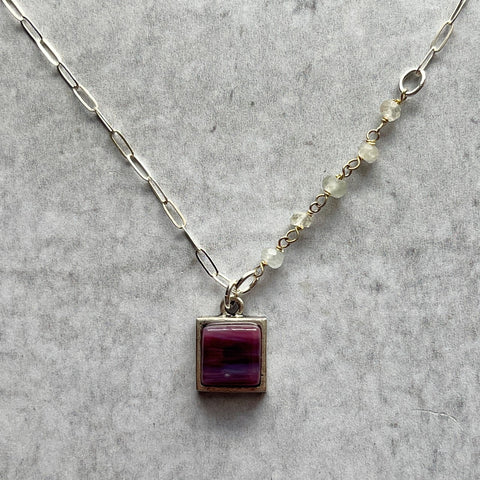 Swirly Maroon Ivy Necklace- One of a Kind