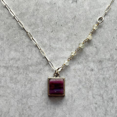 Swirly Maroon Ivy Necklace- One of a Kind