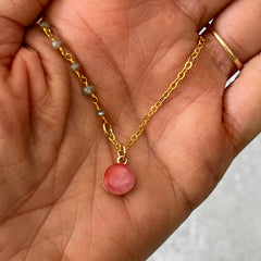 Coral & Labradorite Necklace- One of a Kind