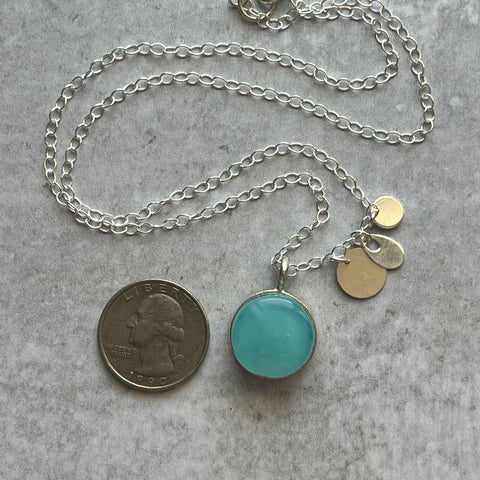 Swirl Turquoise Charm Necklace- One of a Kind