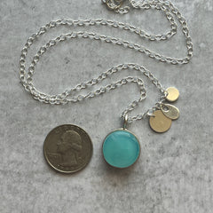 Swirl Turquoise Charm Necklace- One of a Kind