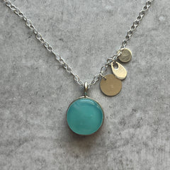 Swirl Turquoise Charm Necklace- One of a Kind