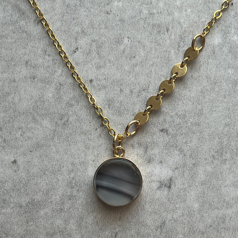 Streaky Grey Ella Necklace- One of a Kind