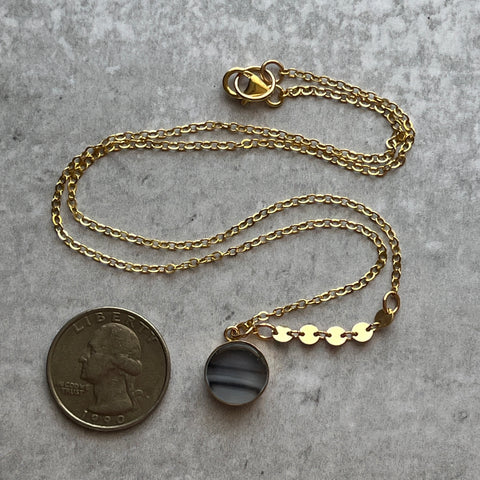 Streaky Grey Ella Necklace- One of a Kind