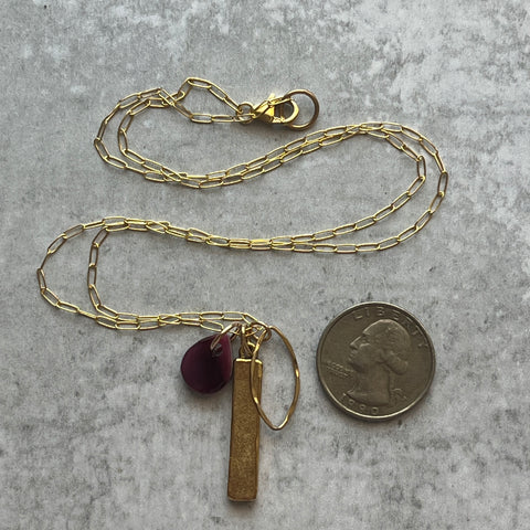Maroon Bar Necklace- One of a Kind
