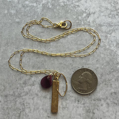 Maroon Bar Necklace- One of a Kind