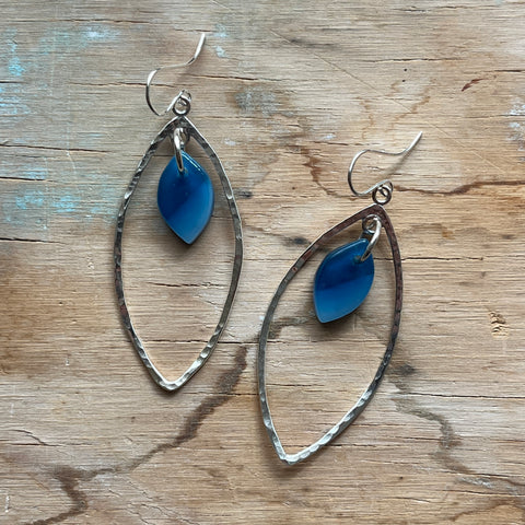 Royal Blue Marquise Earrings- One of a Kind