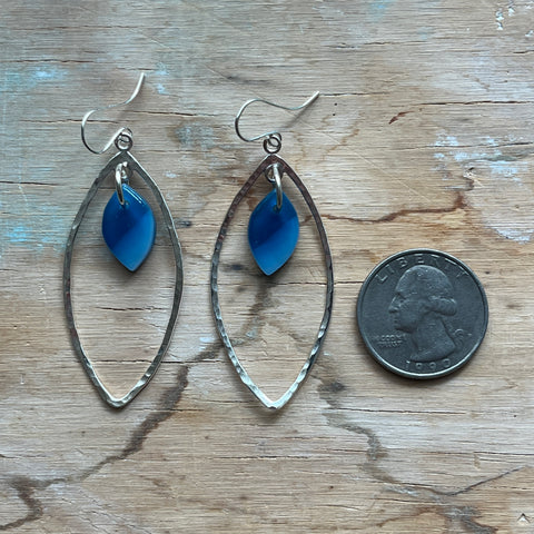 Royal Blue Marquise Earrings- One of a Kind
