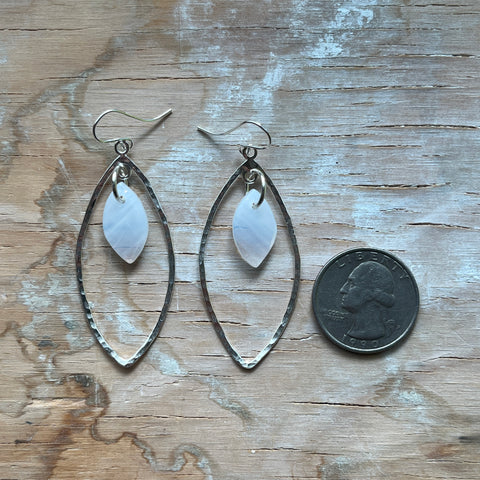 White Marquise Earrings- One of a Kind
