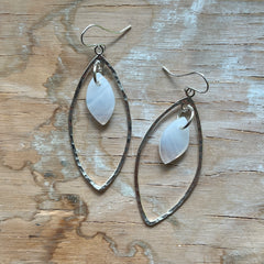 White Marquise Earrings- One of a Kind