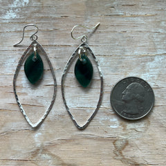 2 Tone Moss Marquise Earrings- One of a Kind