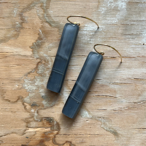 Swirly Grey Jordan Earrings- One of a Kind