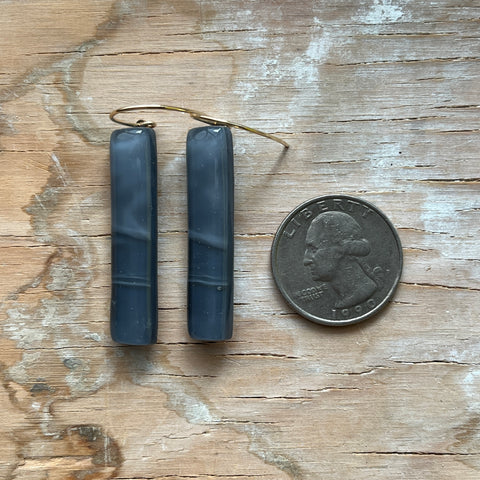 Swirly Grey Jordan Earrings- One of a Kind