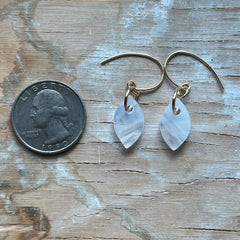 Swirly White Drop Earrings- One of a Kind