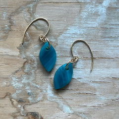 Swirly Teal Drop Earrings- One of a Kind