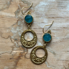 Teal Filigree Earrings- One of a Kind