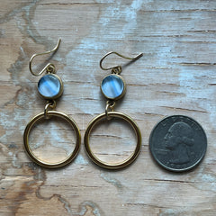Blue Striped Juanita Earrings- One of a kind