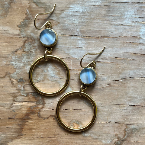 Blue Striped Juanita Earrings- One of a kind