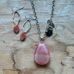 Peach Necklace & Earring Set- One of a Kind