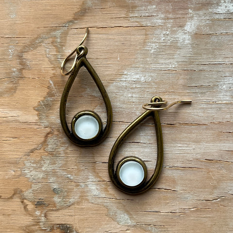 White Cameo Earrings- 2 pairs available!