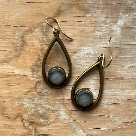 Grey Cameo Earrings- 2 pairs available!