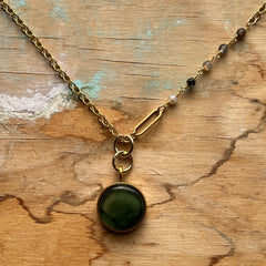 Moss & Quartz Necklace- One of a Kind
