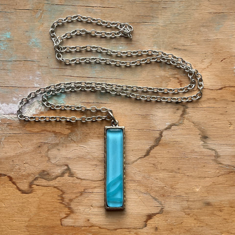 Blue Stringer Necklace- One of a Kind