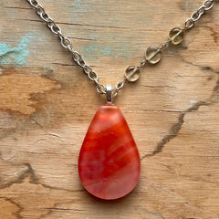 Coral & Citron Drop Necklace- One of a Kind