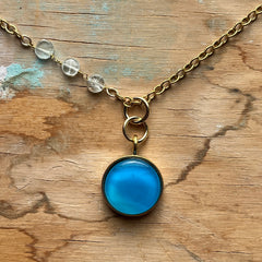 Aqua Aquamarine Necklace- One of a Kind