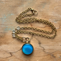 Aqua Aquamarine Necklace- One of a Kind