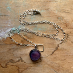 Night Sky Circle Charm Necklace- One of a Kind