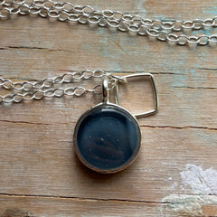 Grey Circle Charm Necklace- One of a Kind